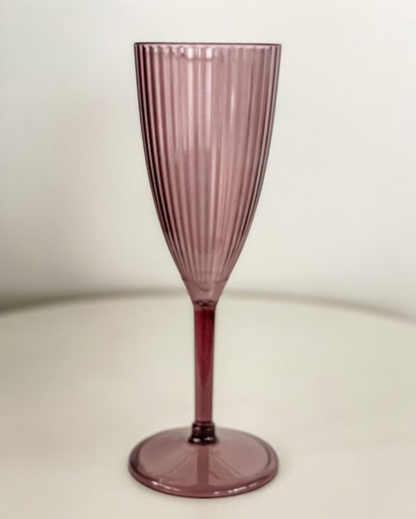 Flute In Plastica Trasparente colorata Blu Verde O Rosa 7x21,5cm
