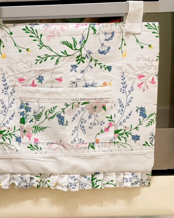 Copriforno Eden Floreale Su Fondo Bianco Preziosa Home