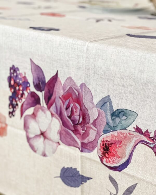 Tovaglia in Panama 100% Cotone con Stampa Digitale Floreale