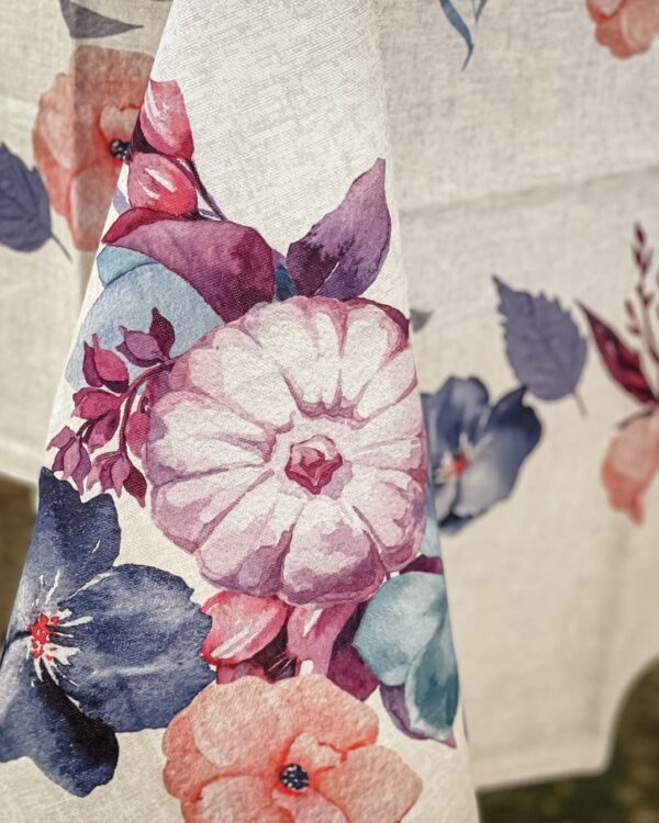 Tovaglia in Panama 100% Cotone con Stampa Digitale Floreale