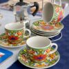 Set Tazzine da Caffè in fine Porcellana Linea Estate Con Espositore