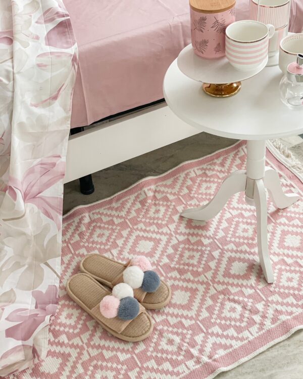 Tappeto Alghero Rosa 70x120 Cm In Cotone 100%