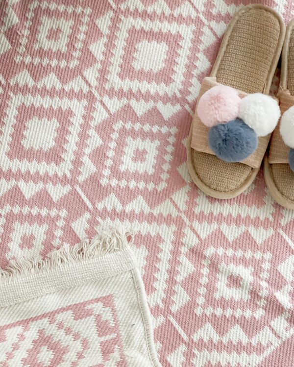 Tappeto Alghero Rosa 70x120 Cm In Cotone 100%