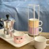 Tazzine da Caffè Impilabili Set da 4 Con Supporto Metallico Bubble Colors