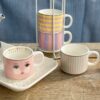 Tazzine da Caffè Impilabili Set da 4 Con Supporto Metallico Bubble Colors