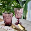 Bicchieri da Acqua Retrò in Set da Sei Disponibili in Tre Varianti Colore