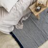 Tappeto Azule Con Frangia Vianatece in Diverse Misure