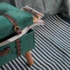Tappeto Azule Con Frangia Vianatece in Diverse Misure