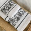 Set Asciugamani Viso e Ospite Floriana In Spugna Jacquard