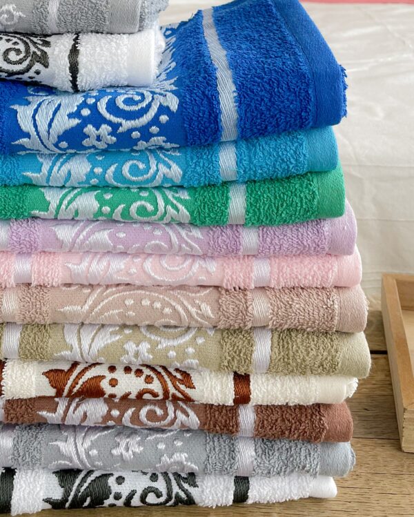 Set Asciugamani Viso e Ospite Floriana In Spugna Jacquard