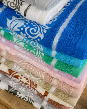 Set Asciugamani Viso e Ospite Floriana In Spugna Jacquard