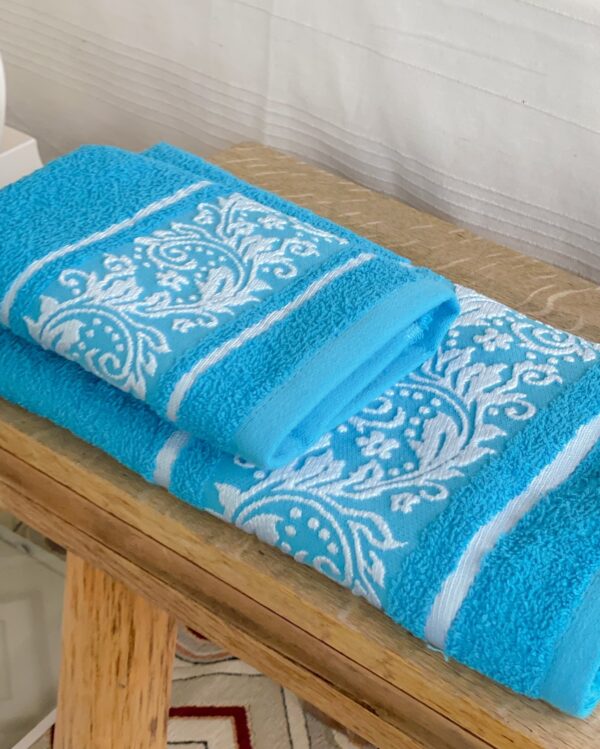 Set Asciugamani Viso e Ospite Floriana In Spugna Jacquard