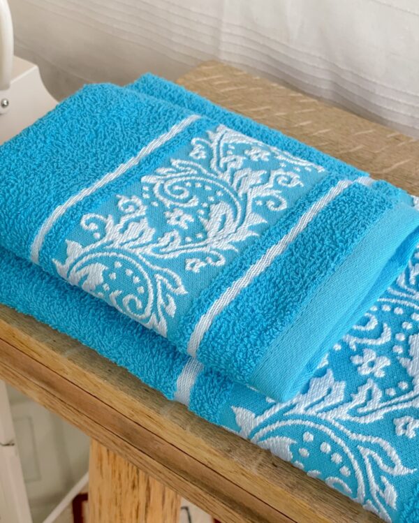 Set Asciugamani Viso e Ospite Floriana In Spugna Jacquard