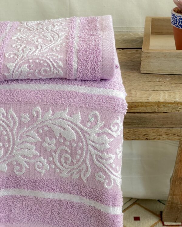 Set Asciugamani Viso e Ospite Floriana In Spugna Jacquard