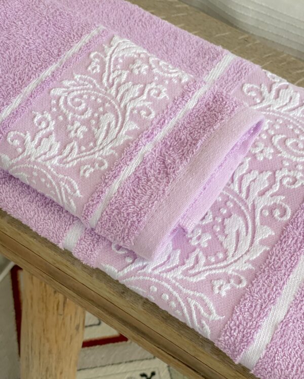 Set Asciugamani Viso e Ospite Floriana In Spugna Jacquard