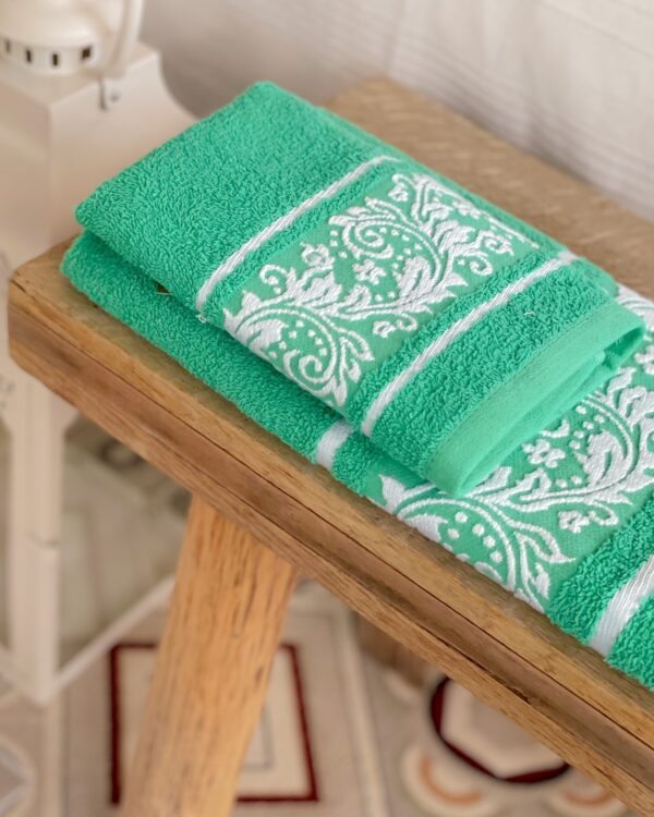 Set Asciugamani Viso e Ospite Floriana In Spugna Jacquard