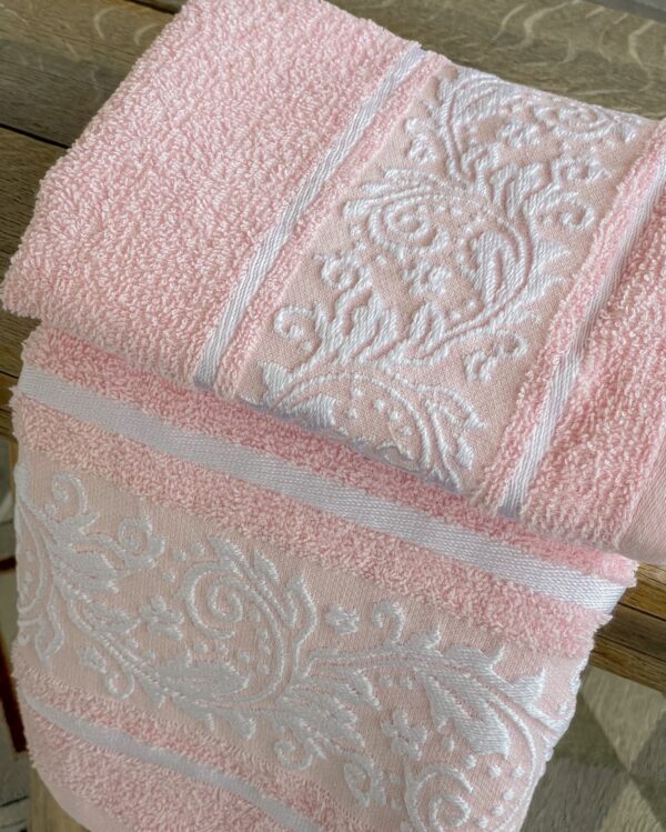 Set Asciugamani Viso e Ospite Floriana In Spugna Jacquard