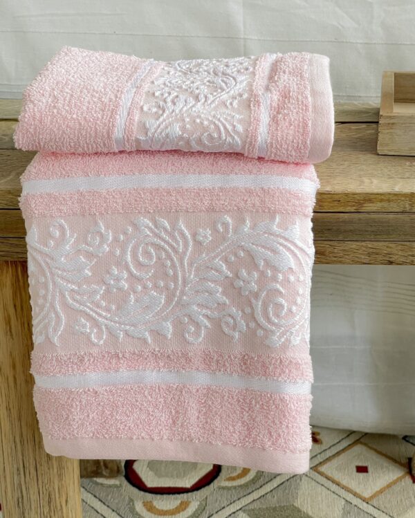 Set Asciugamani Viso e Ospite Floriana In Spugna Jacquard