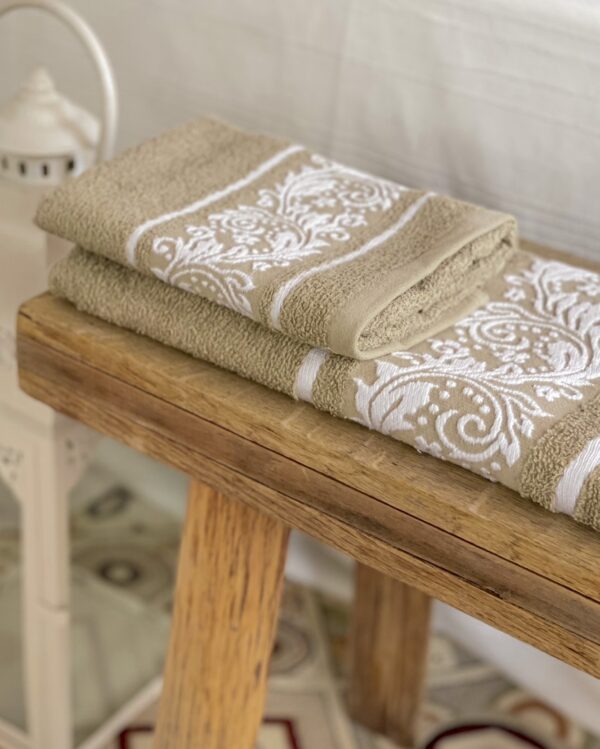 Set Asciugamani Viso e Ospite Floriana In Spugna Jacquard