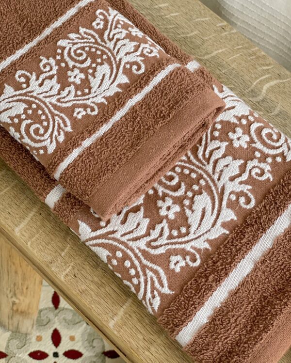 Set Asciugamani Viso e Ospite Floriana In Spugna Jacquard