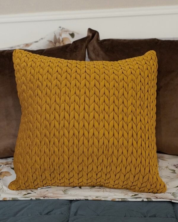 Cuscino Intrecciato in Velluto Sfoderabile 50x50 cm