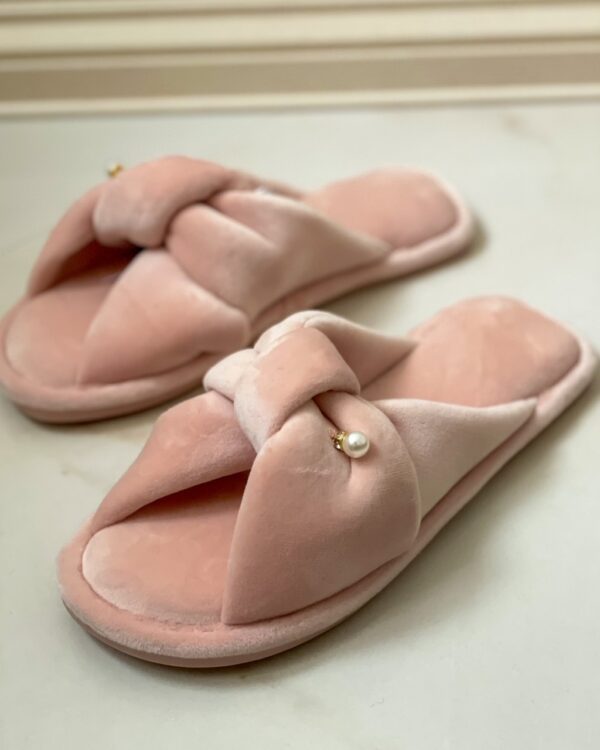 Pantofole Ciabatte Ribbon Rosa Antiscivolo Con Fascia Incrociata Suola Alta Qualità
