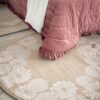 Tappeto Tondo Preziosa Home Con Decori Floreali e Fondo Antiscivolo