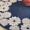 Tappeto Tondo Preziosa Home Con Decori Floreali e Fondo Antiscivolo