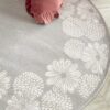 Tappeto Tondo Preziosa Home Con Decori Floreali e Fondo Antiscivolo