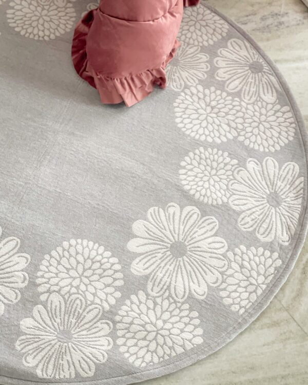 Tappeto Tondo Preziosa Home Con Decori Floreali e Fondo Antiscivolo