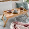 Vassoio in Bamboo con Gambe Pieghevoli L50x P30 x H21 cm