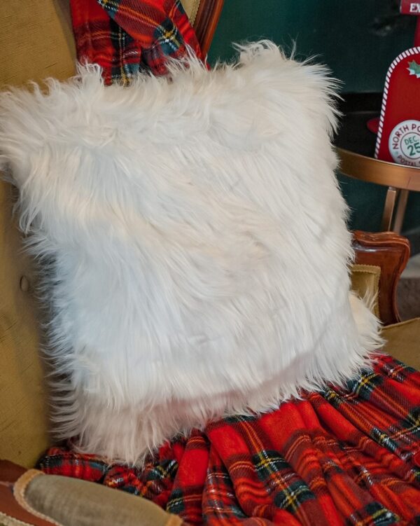 Cuscino Arredo Sheep Long Imbottito 45x45 cm Con Eco Pellicceria