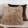 Cuscino Arredo Sheep Long Imbottito 45x45 cm Con Eco Pellicceria