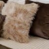 Cuscino Arredo Sheep Long Imbottito 45x45 cm Con Eco Pellicceria