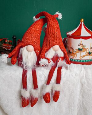 Gnomo Natalizio Rosso con Gambe Molli H 40 CM
