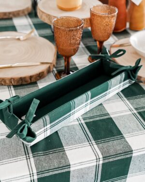 Portapane Linea Antibes a Quadri Verde e Bianco