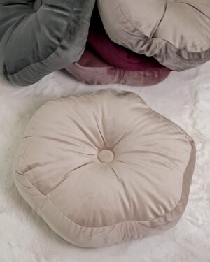 Cuscino Arredo Fiore Tondo Con Bottone Preziosa Home