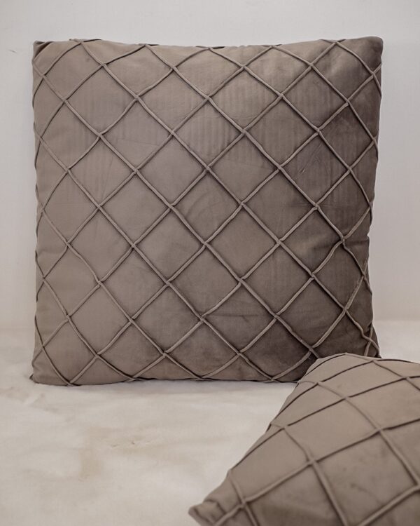 Cuscino Arredo in Velluto con Imbottitura Quadrato a Rombi 45x45