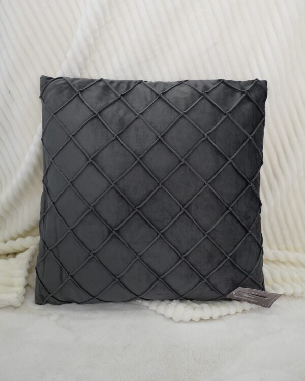 Cuscino Arredo in Velluto con Imbottitura Quadrato a Rombi 45x45