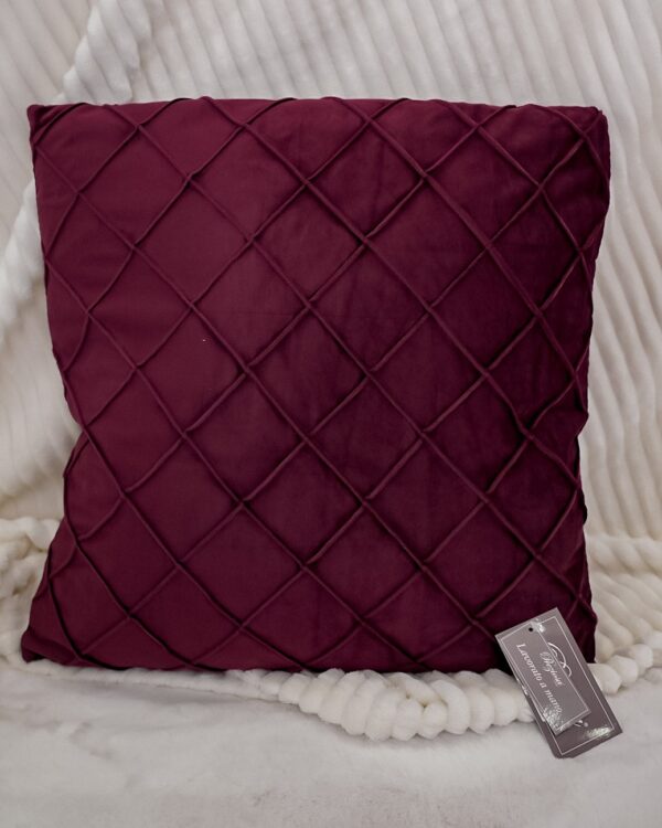 Cuscino Arredo in Velluto con Imbottitura Quadrato a Rombi 45x45