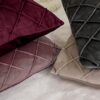 Cuscino Arredo in Velluto con Imbottitura Quadrato a Rombi 45x45