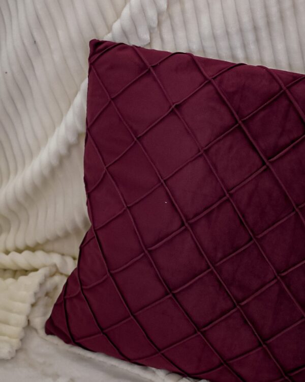 Cuscino Arredo in Velluto con Imbottitura Quadrato a Rombi 45x45