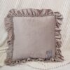 Cuscino Arredo in Velluto con Imbottitura Quadrato con Rouches 40x40cm