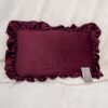 Cuscino Arredo in Velluto con Imbottitura Rettangolare con Rouches 35x50cm