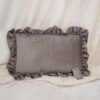 Cuscino Arredo in Velluto con Imbottitura Rettangolare con Rouches 35x50cm