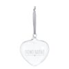 Cuoricino In Vetro Borosilicato Con Scritta E Nastrino Da Appendere