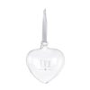 Cuoricino In Vetro Borosilicato Con Scritta E Nastrino Da Appendere