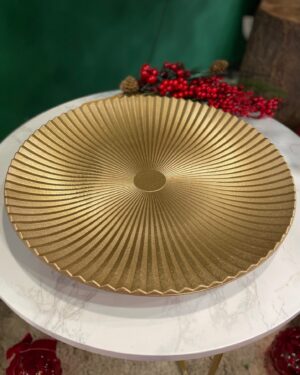 Piatto Vassoio Centrotavola Dorato Diametro 40 cm