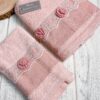 Set Asciugamani Viso ed Ospite D5 con Pizzo Preziosa