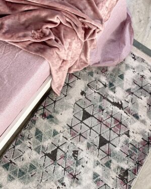 Tappeto Glamour Placido Grigio e Rosa in Due Diverse Misure